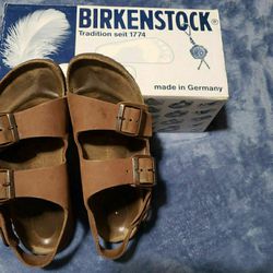 1774 Birkenstock leather sandals size 7 To 8 or European size  38