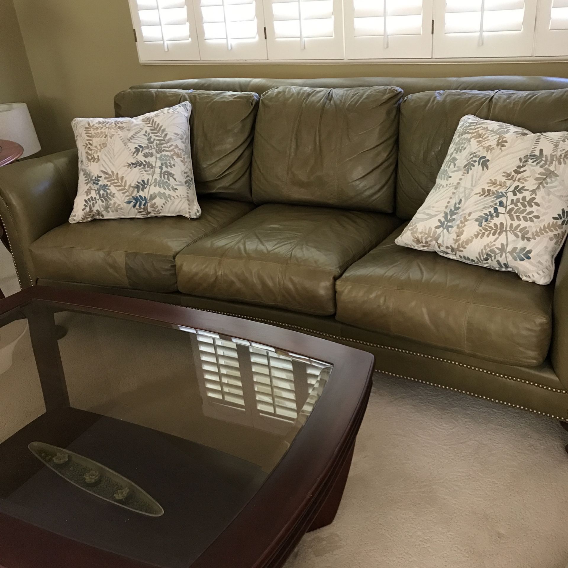 Leather Couch Set+ Coffee Table