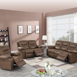 New Recliner Couch , Loveseat And Chair Only $50 Down Payment