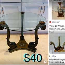 $40 Beautiful Vintage Hollywood Regency around Table 22” tall by 26” wide in great condition