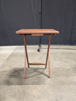Reddish Brown Wood Folding TV Tray Table