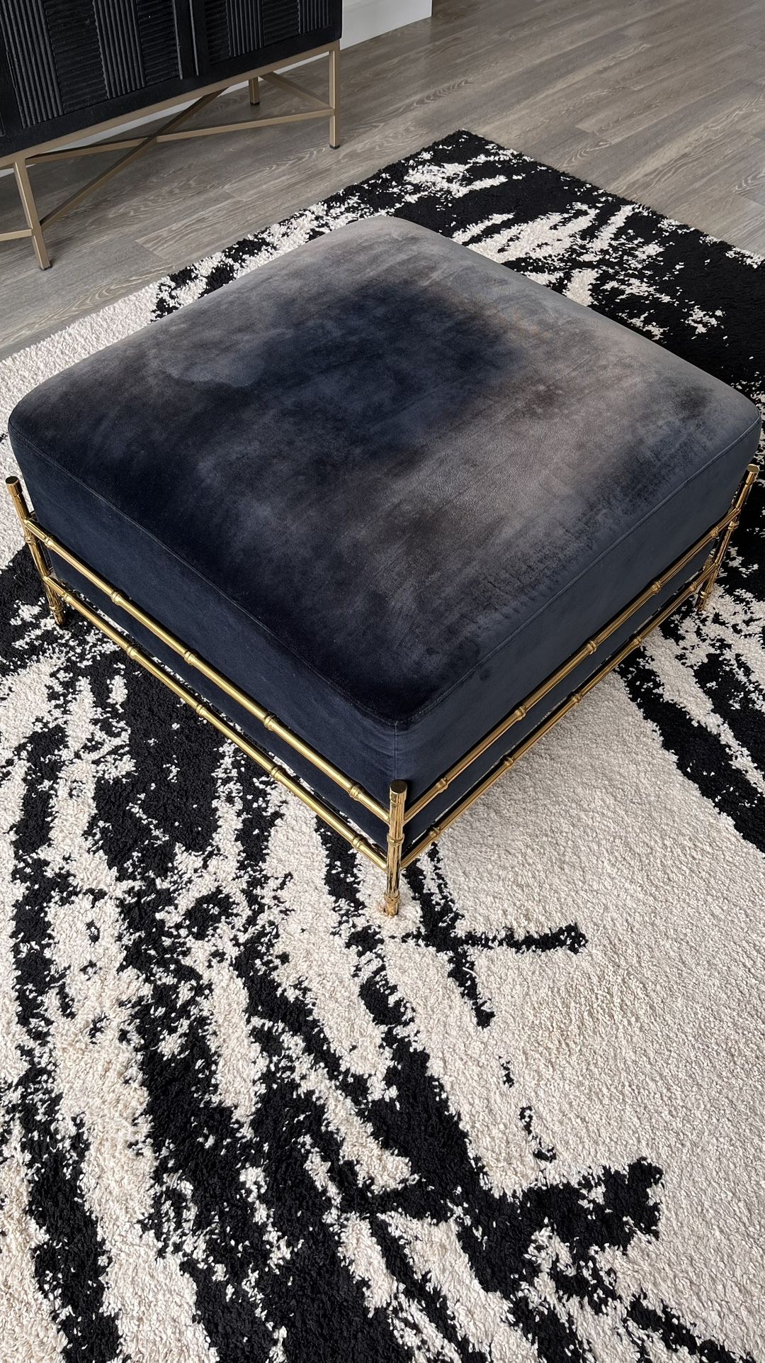 Black Ottoman With Gold Frame