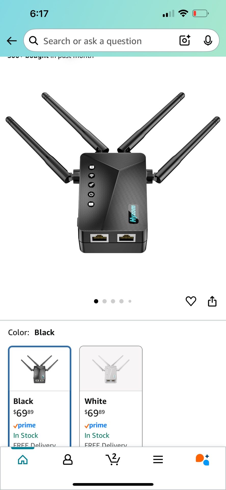 WiFi Extender Signal Booster for Whole Home & Backyard - 10K Sq.Ft Coverage w/4 Antennas | 90% Faster Internet Booster w/Ethernet Port, Easy Setup Wir