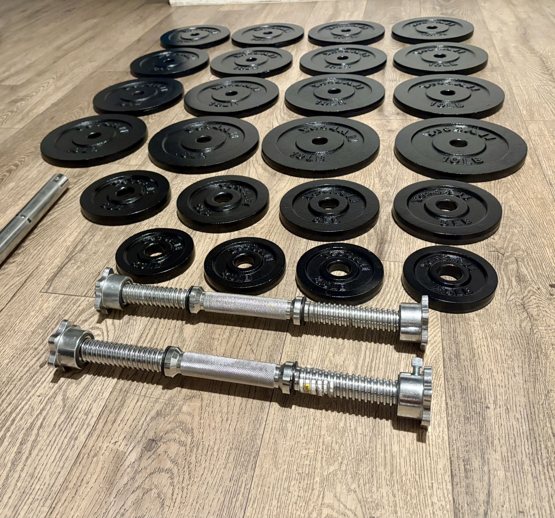 200 lbs Yes4All Cast Iron Adjustable Dumbbells With Connector To Convert In Small Bar