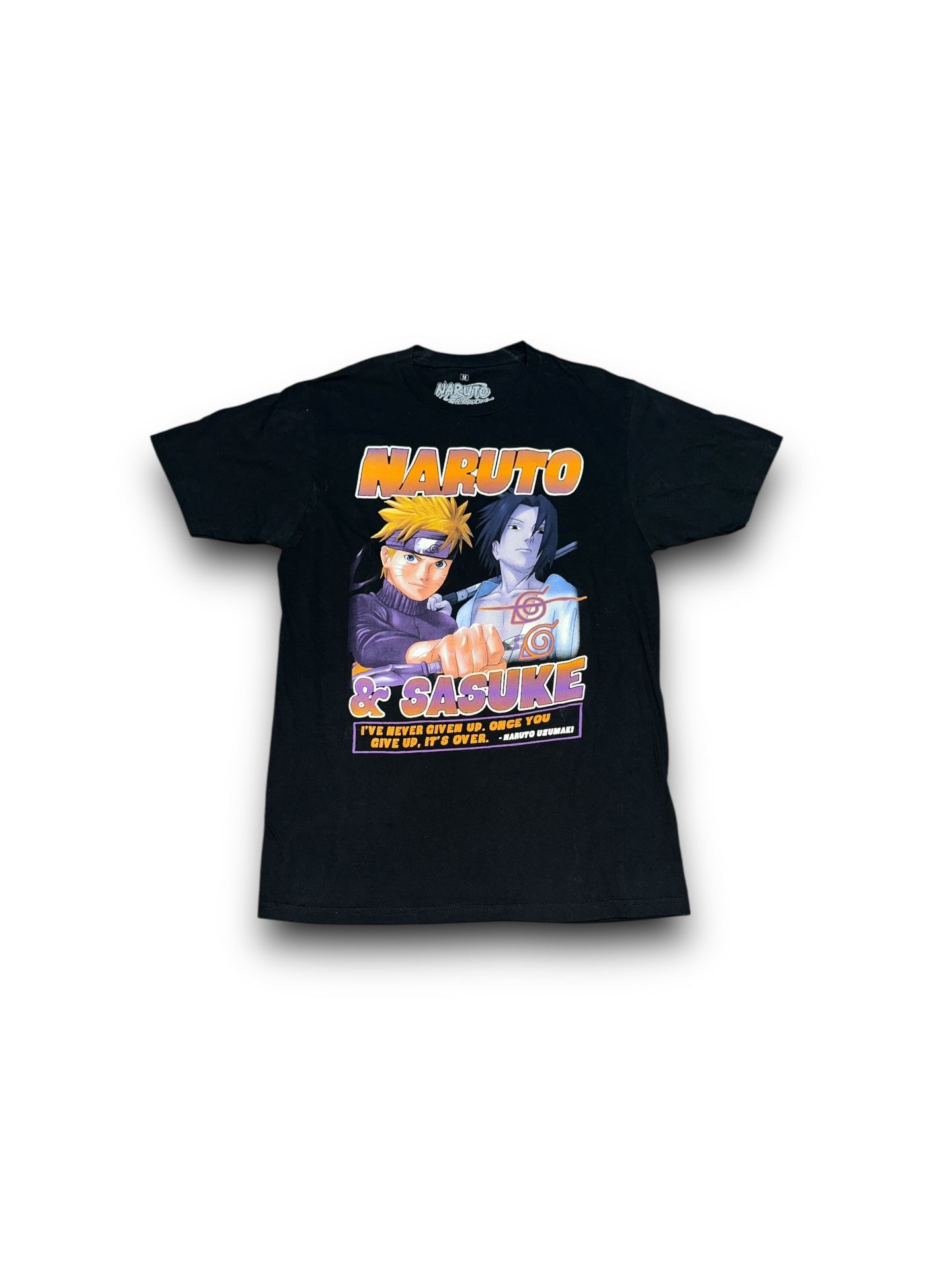 Naruto Shippuden & Sasuki "I've Never Given Up.." t-shirt men’s medium