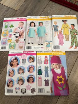 Simplicity Sewing Patterns Kids & Baby Lot of 5