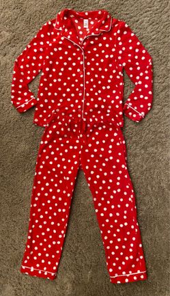 GAP Kids Red pajama set with white polka dots Size 12