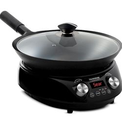 Nuwave Induction Wok, 3 Wattages 600, 900 & 1500, Precise Temp Controls from 100°F to 575°F in 5°F, Infuse Complex Charred Aroma & Flavor, Authentic 1