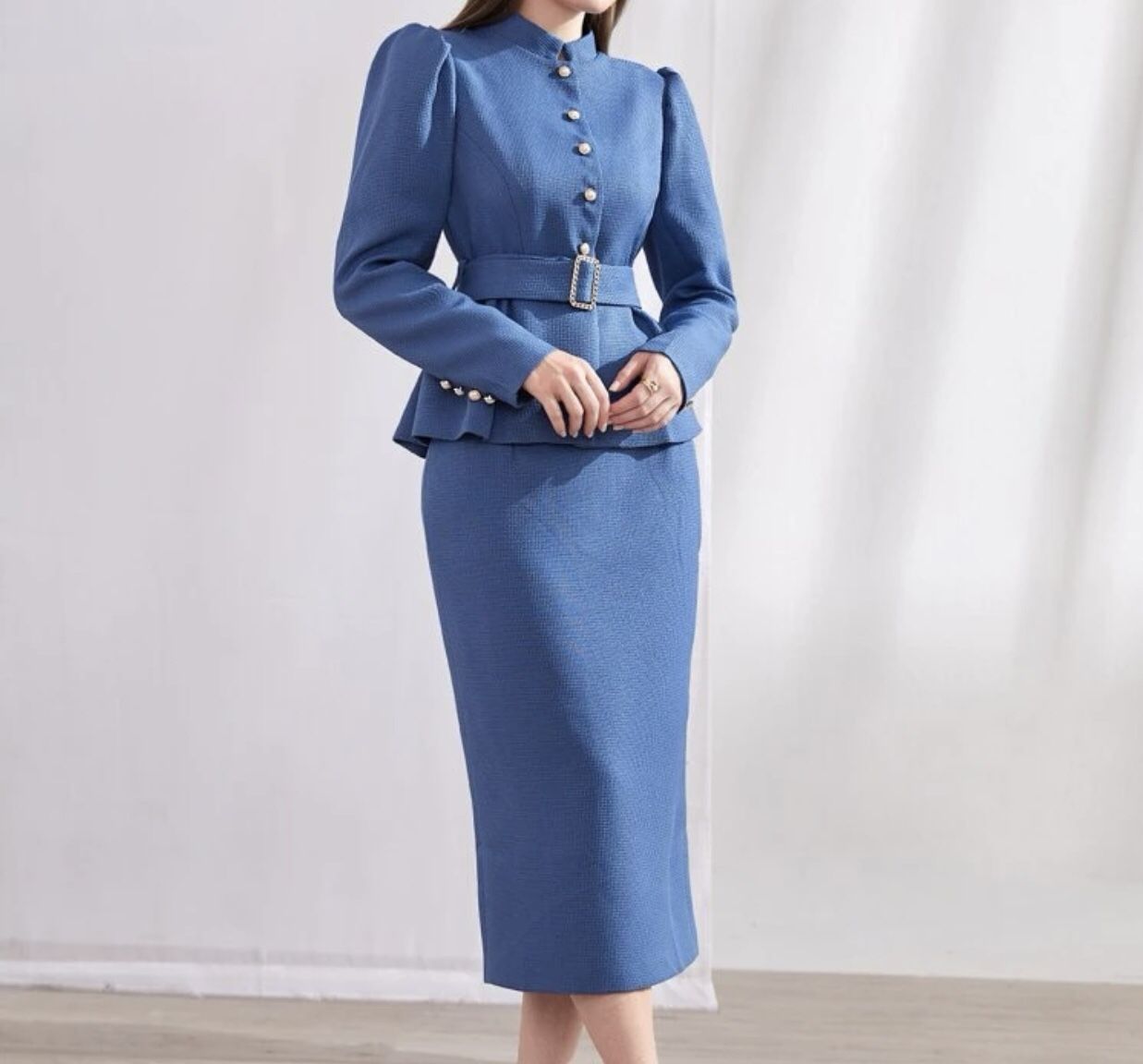Beautiful Jacket And Skirt With Belt