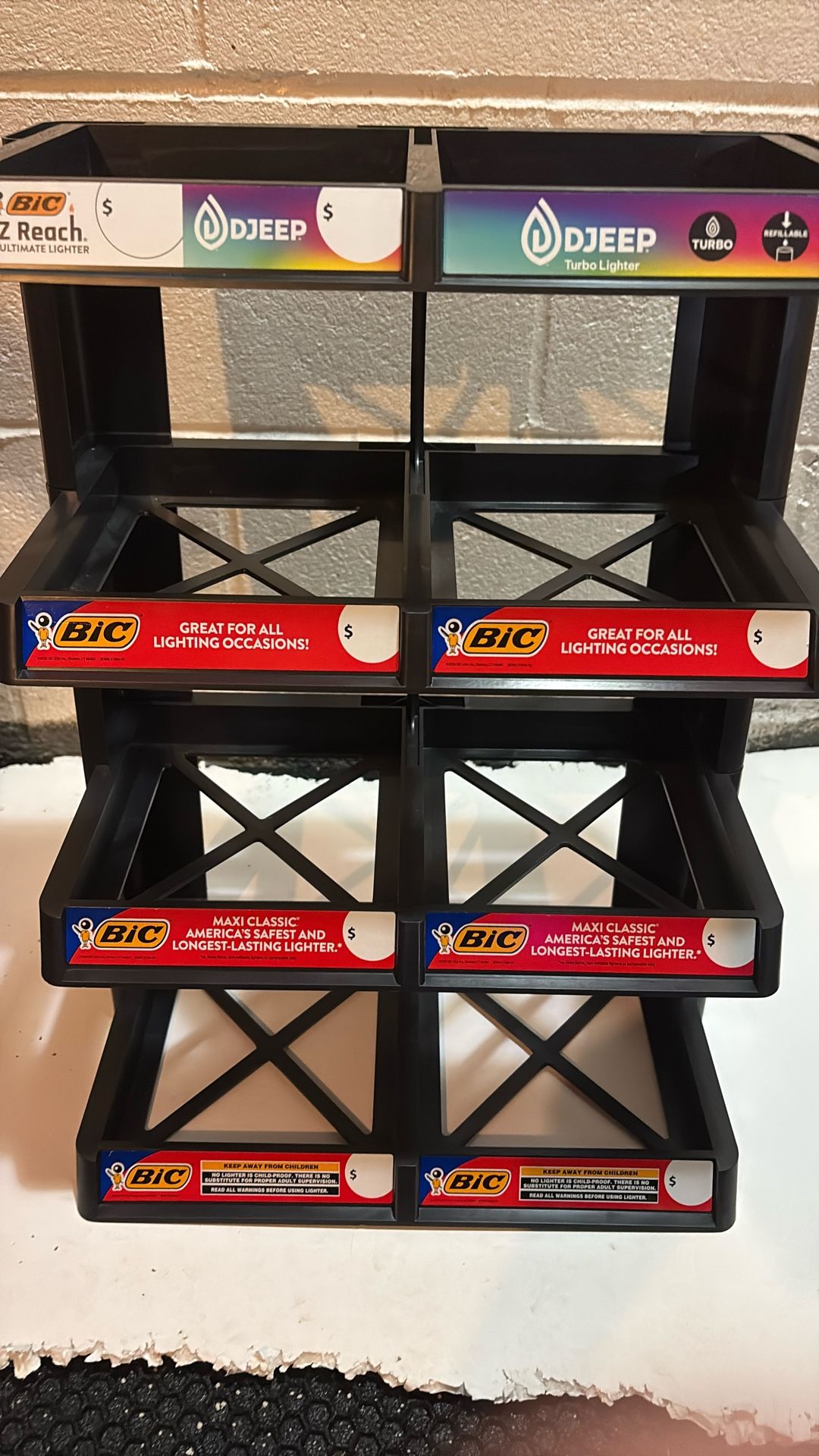 Bic Lighter 4 Tier 8 Slot Display Rack