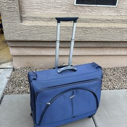 Samsonite Blue rolling garment bag suitcase