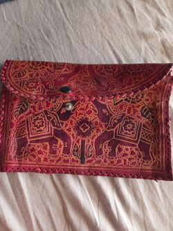 Handcrafted Indian Leather Elephant Clutch