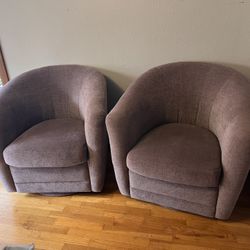 Two swivel barrel chairs - MUST GO 