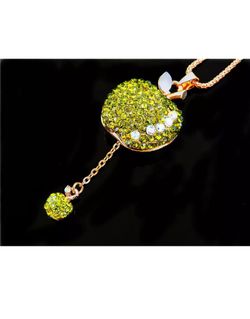 Green Crystal Apple Necklace