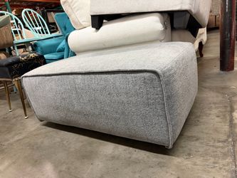 Large Gray Upholstered Ottoman
