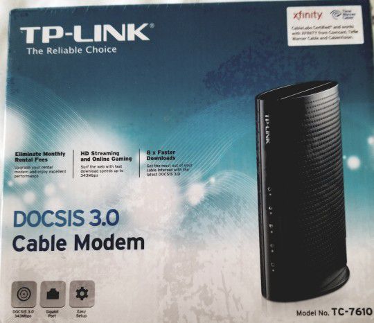 TP-Link TC-7610 DOCSIS 3.0 (8x4) Cable Modem.