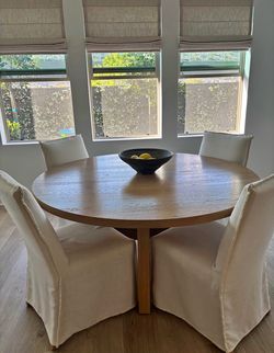 Crate and Barrel Addison Slipcover Dining Chairs x4