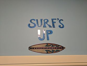 Kid's wall decals and curtain header.