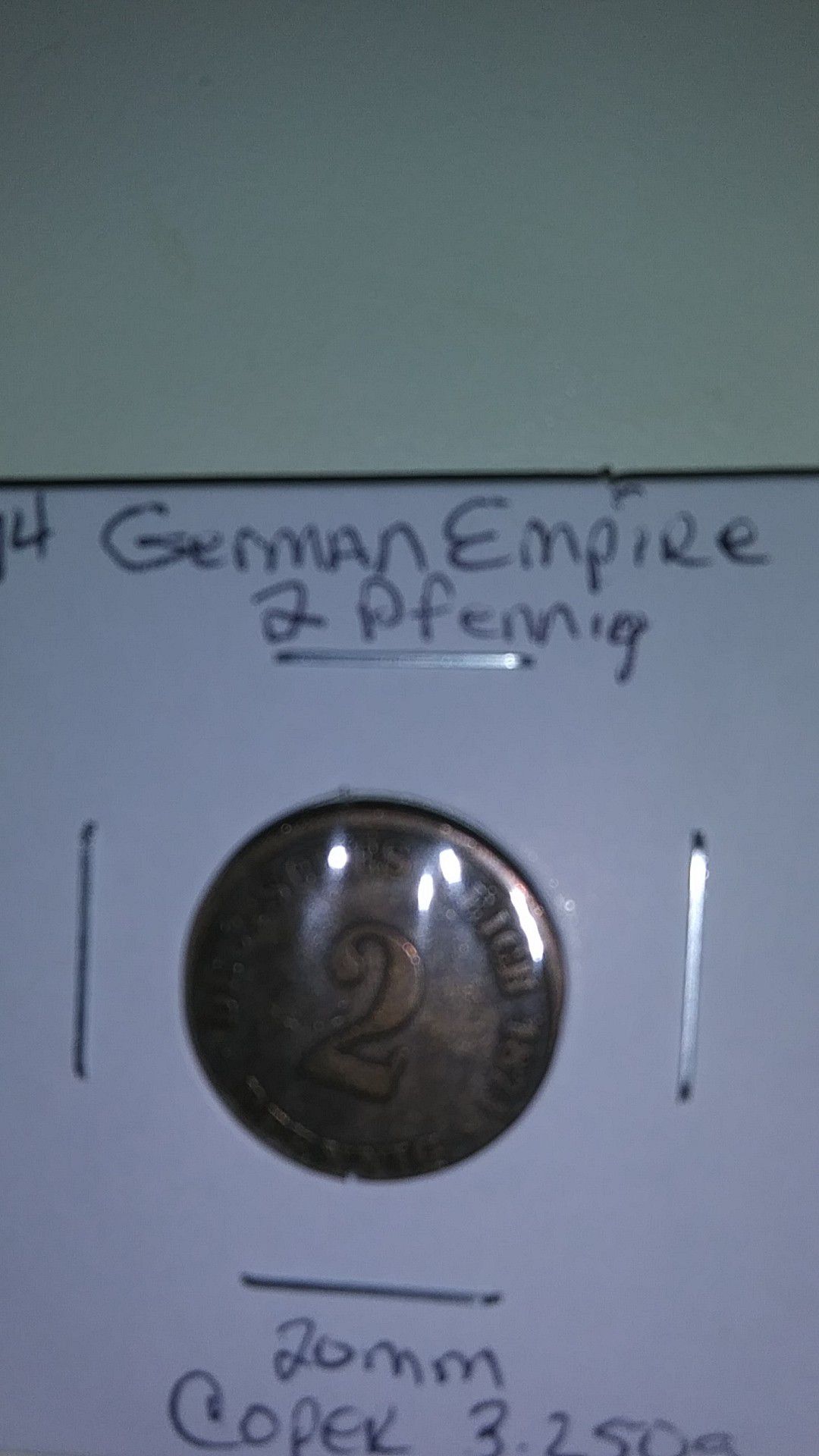1874 German Empire 2 pfennig coin