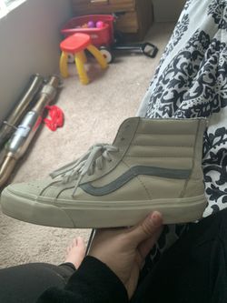 Vans white and baby blue high tops size 8.5 women