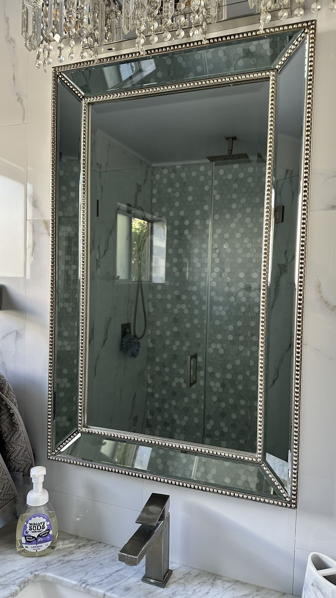 Silver Studded Wall Mirror