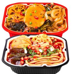 3种自热锅任意搭配：蔬菜口味/川味麻辣烫/酸辣粉， $15/3盒