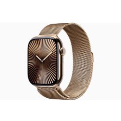 Apple Watch Series 10 GPS + Cellular 46mm Gold Titanium Case with Gold Milanese Loop - M/L