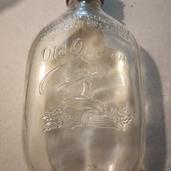 Vintage Quaker Oats Embossed Bottle With Lid 