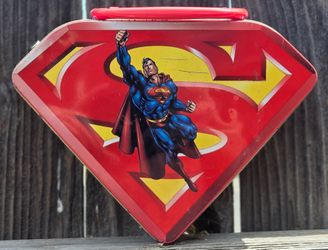 Superman tin lunch pail tin
