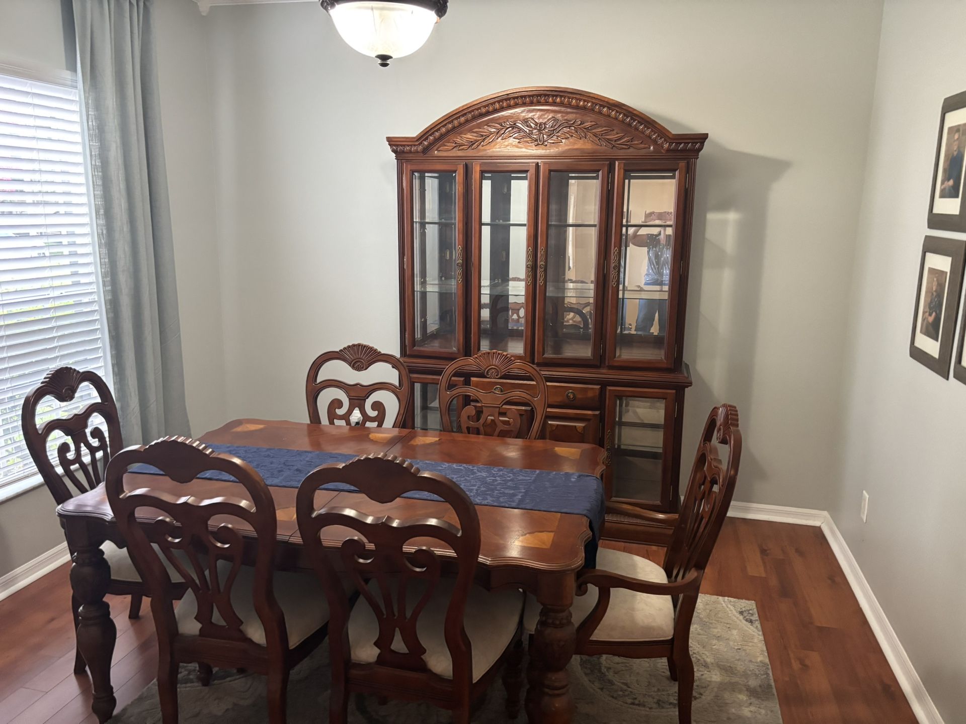 Dining Room Table, 6 Chairs And China Cabinet