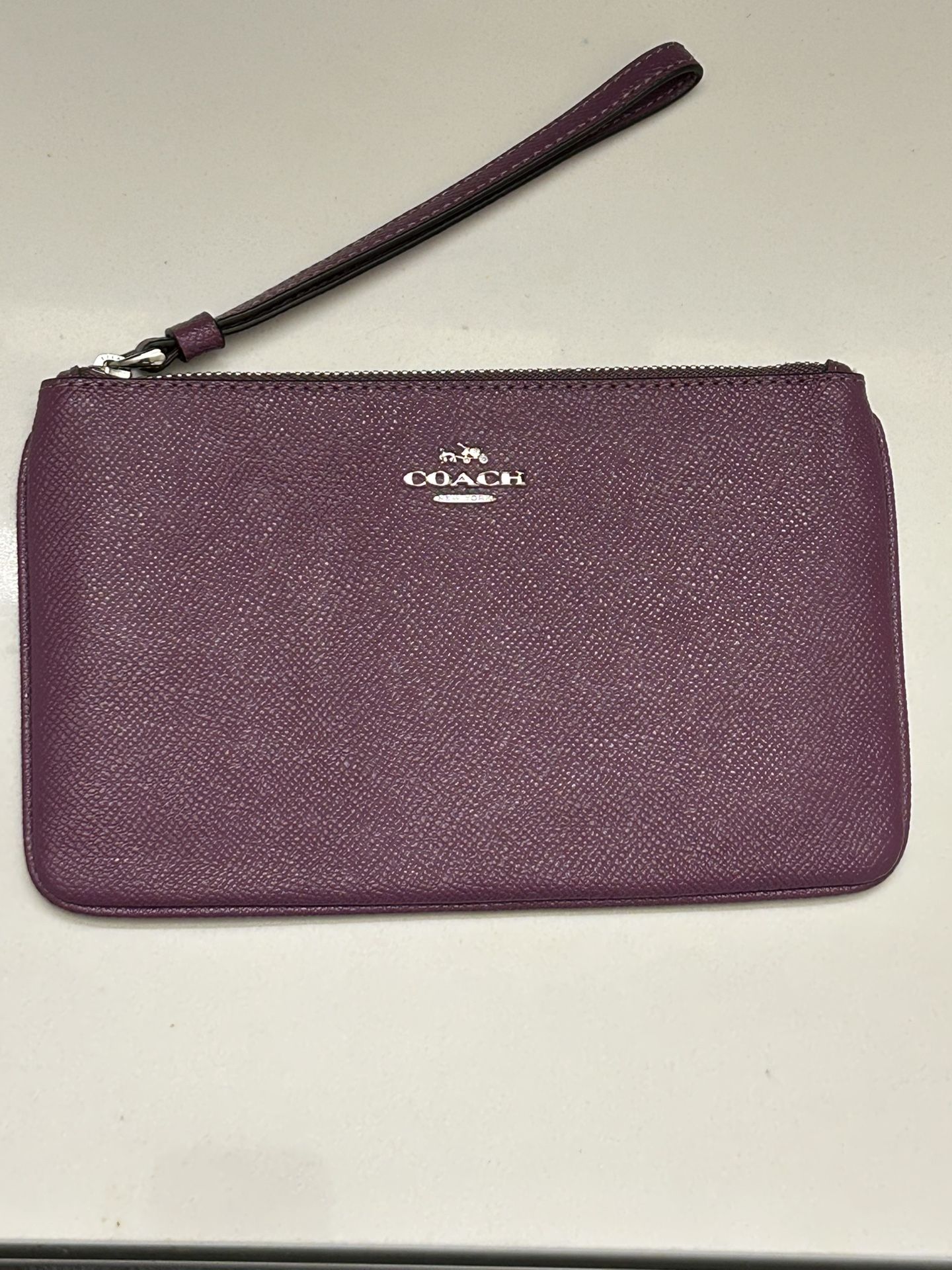 New Coach Leather Wristlet