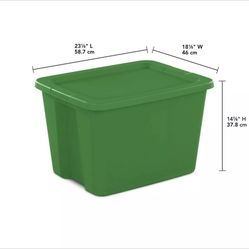 Sterilite Storage Bins 18 Gallon Tote Storage Container Box with Lid 6 Pack Gree