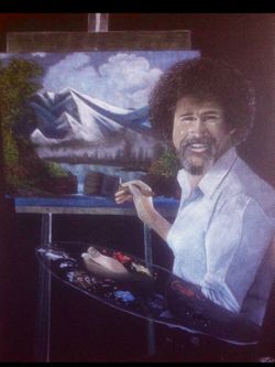 Large Bob Ross drawing