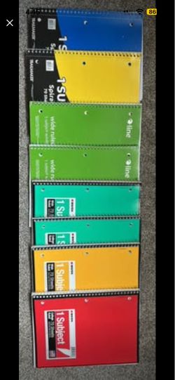 College ruled 70 sheets notebook $1 each- new in the box