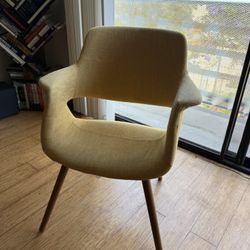 2 Yellow Linen Chairs