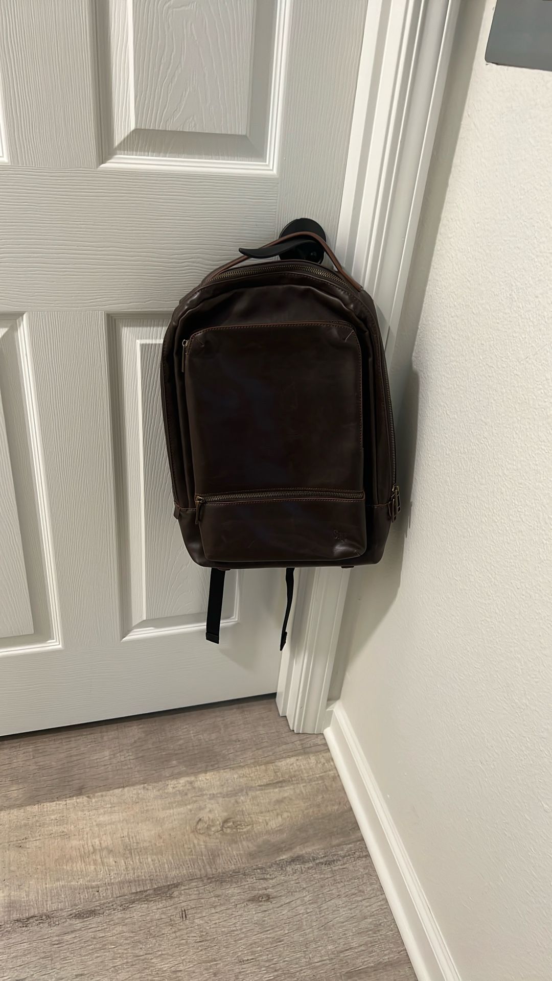 Mens Leather Computer Backpack
