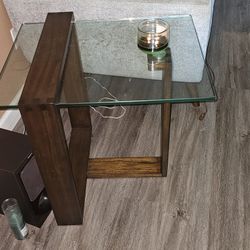 Glass Top Side Table 
