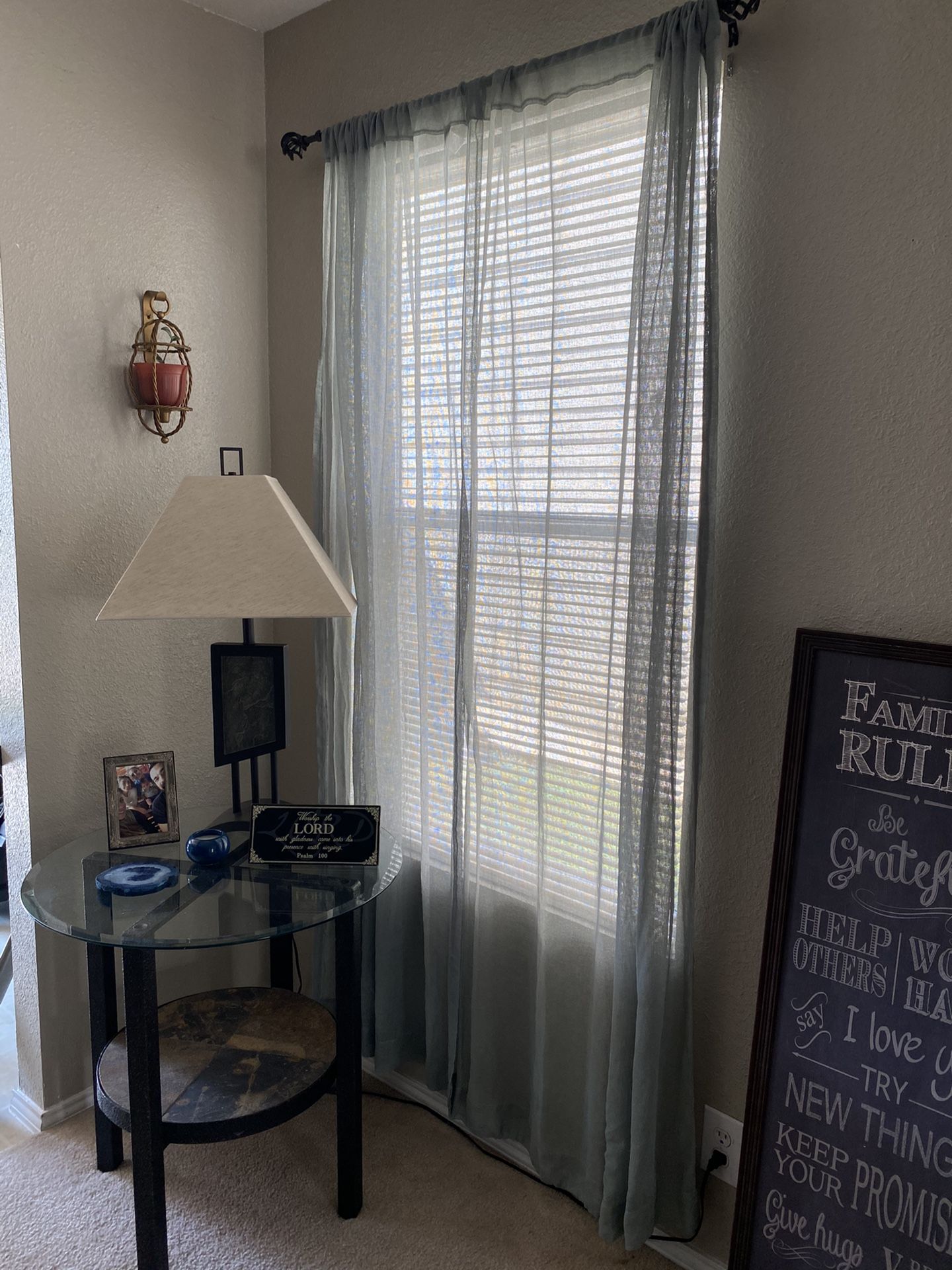 Light blue sheer curtains