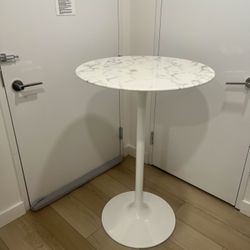 White Faux Marble Table