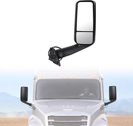 LV-8601B 2018+Freightliner Cascadia,Semi Trucks Freightliner Cascadia Accessories,Motorized with Heater,Black,Driver or Passenger Side