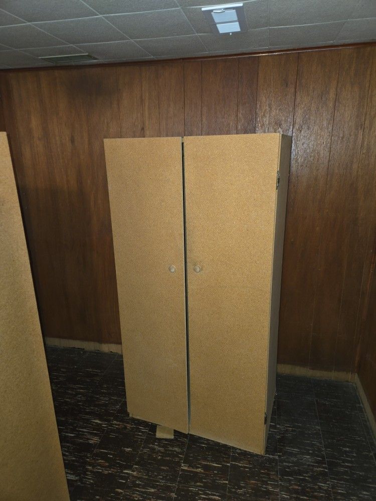2 Wood Storage Lockers / Cabinets