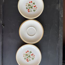 3 Sheffield China Stoneware Strawberries 'n Cream Salad