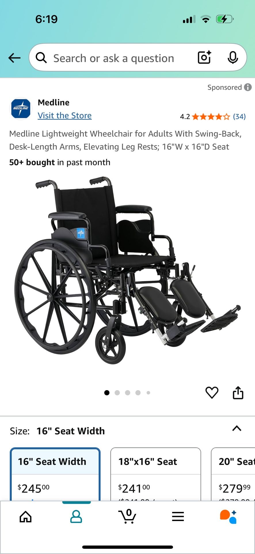 Medline Lightweight Wheelchair for Adults With Swing-Back, Desk-Length Arms, Elevating Leg Rests