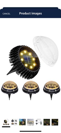 Solar light Solar Ground Lights Outdoor Pathway,8 LED Warm White Garden Decorative Lights IP67 Waterproof Solar Disk Lights for Garden Lawn Yard Pati