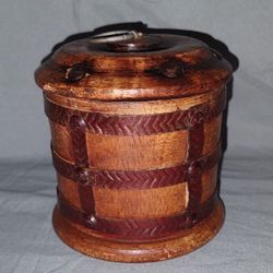 Vintage Wood Decorative Lidded Piece