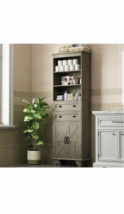 TallFarmhouse Bathroom Storage Cabinet