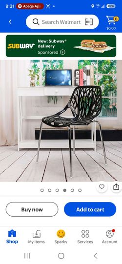 4 Black Acrylic Cutout Accent Chair