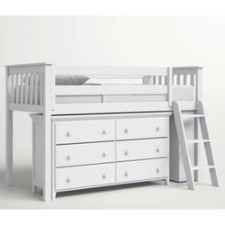 Twin Solid Wood Loft Bed w/ Dresser & Bookcase – $1,999 Retail – Open Box – Delivery Available