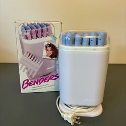 Vtg Clairol Benders Hot Rollers Heated Flexible Hair Curlers 1985 Tested Working
