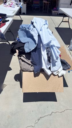 Box of clothes and shoes